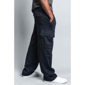 Men'S Solid Fleece Heavyweight Cargo Sweat Pants