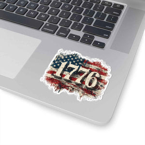 1776 American Flag Sticker — Vintage Patriotic Decal for Laptops, Water Bottles & Gear