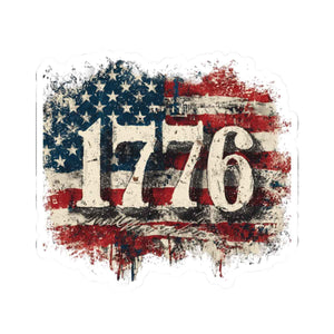 1776 American Flag Sticker — Vintage Patriotic Decal for Laptops, Water Bottles & Gear