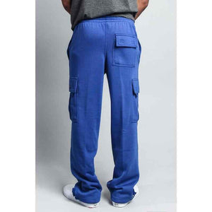 Men'S Solid Fleece Heavyweight Cargo Sweat Pants