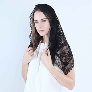 Lace Mantilla Catholic Veil Church Veil Chapel Veil Head Covering Latin Mass ...