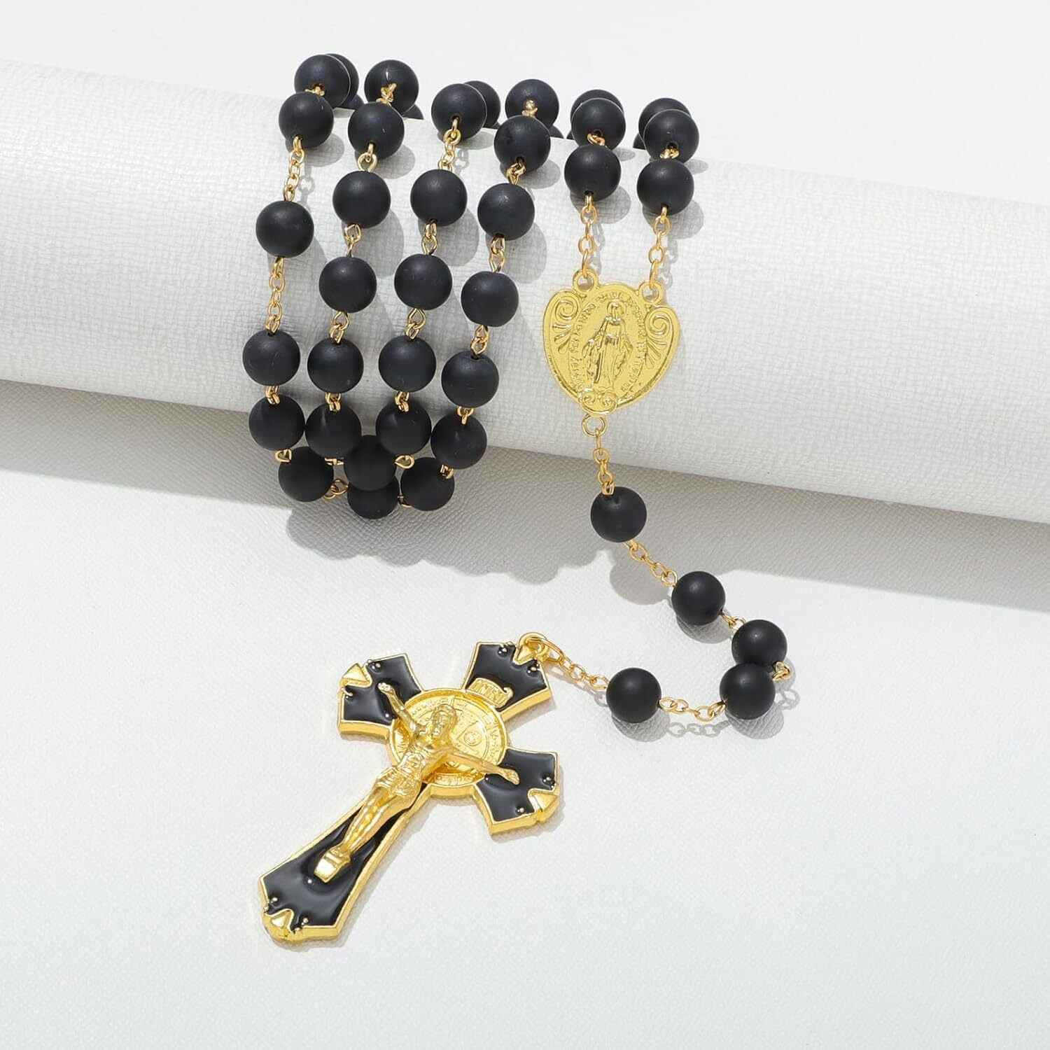 KOMI Catholic Rosary Beads for Men Holy Prayer Beads Rosary Necklace With