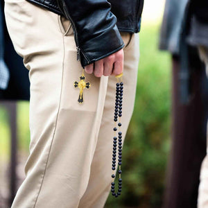 KOMI Catholic Rosary Beads for Men Holy Prayer Beads Rosary Necklace With