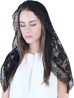 Lace Mantilla Catholic Veil Church Veil Chapel Veil Head Covering Latin Mass ...