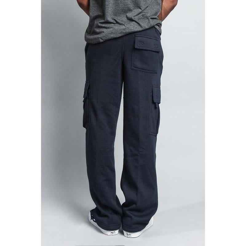 Men'S Solid Fleece Heavyweight Cargo Sweat Pants