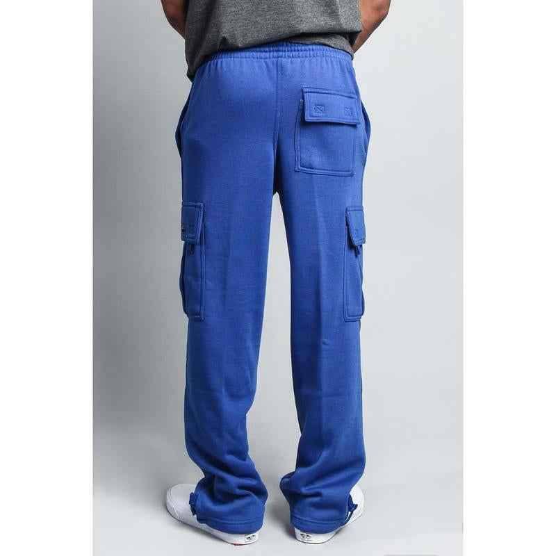 Men'S Solid Fleece Heavyweight Cargo Sweat Pants
